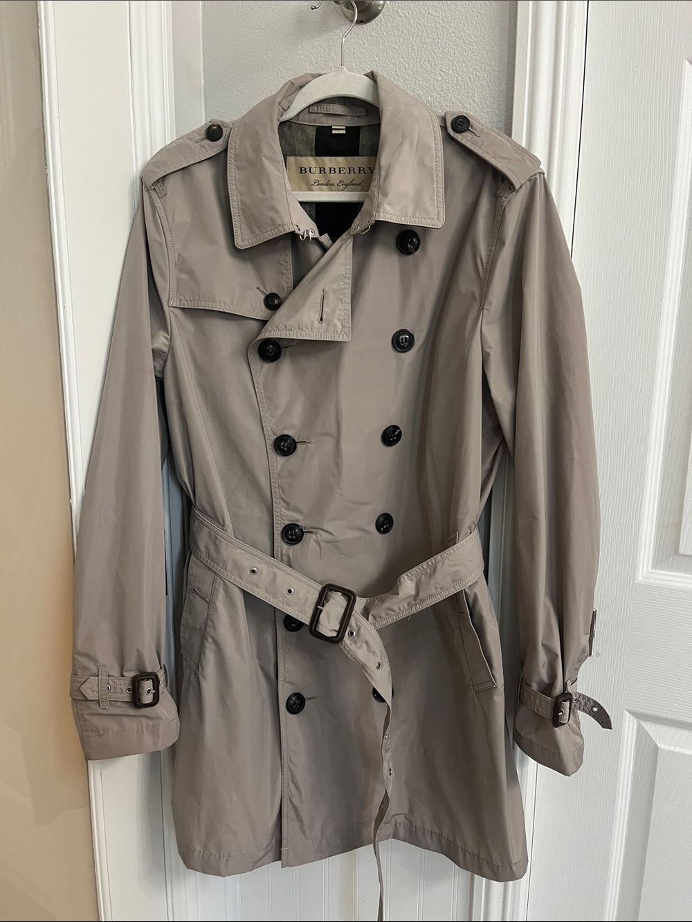 Burberry Classic Trench Coat Men’s Women’s Large L M Tan Beige